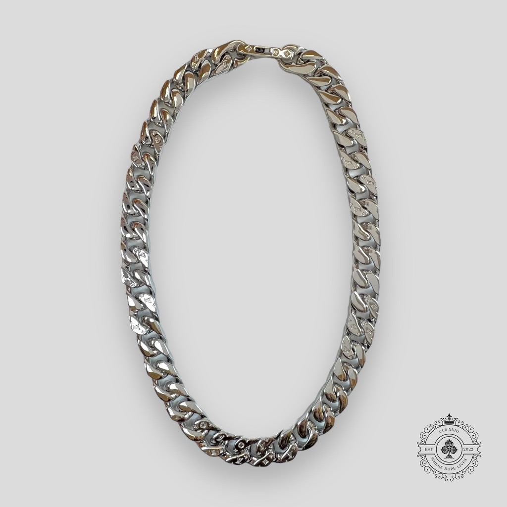 Collier Louis Vuitton Virgil Monogram Chain Link en Argent