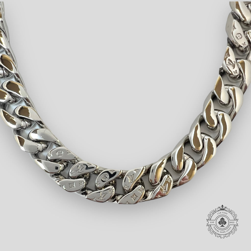 Collier Louis Vuitton Virgil Monogram Chain Link en Argent