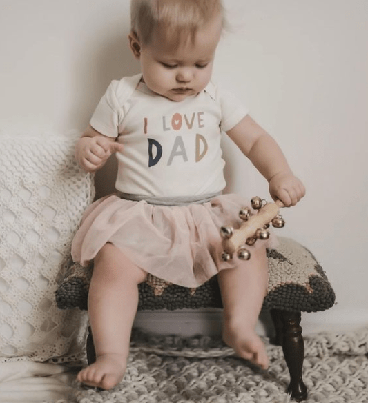 Lot balancelle en macramé et body "Love Dad"