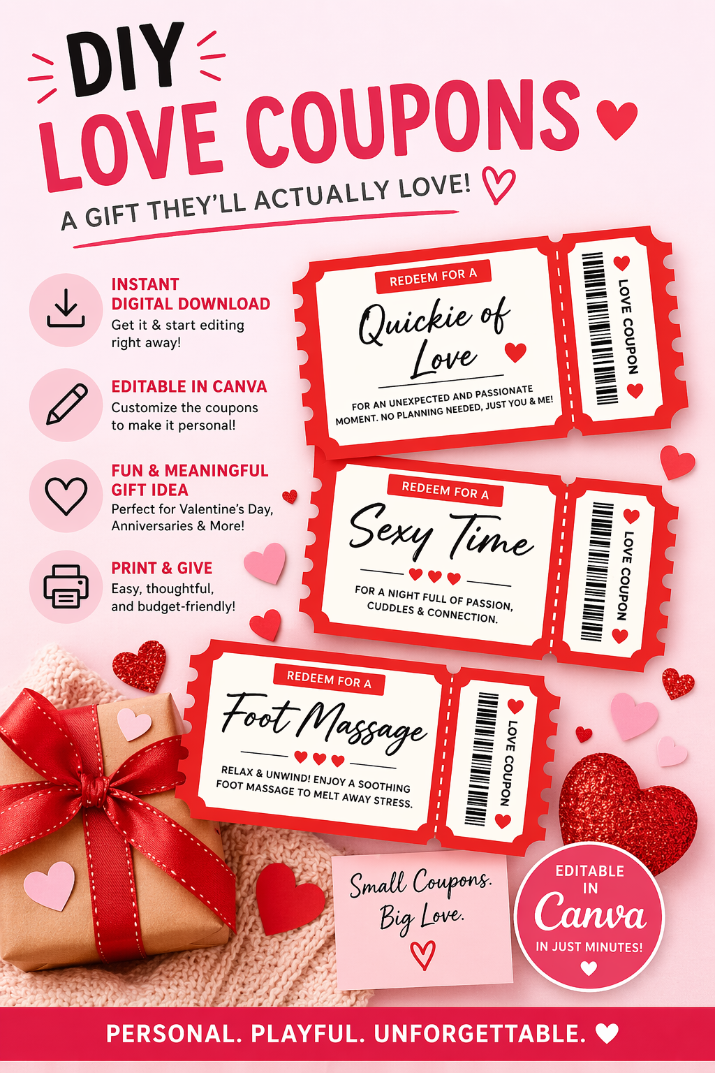 DIY Love Coupons – Editable Canva Template (Instant Digital Download)