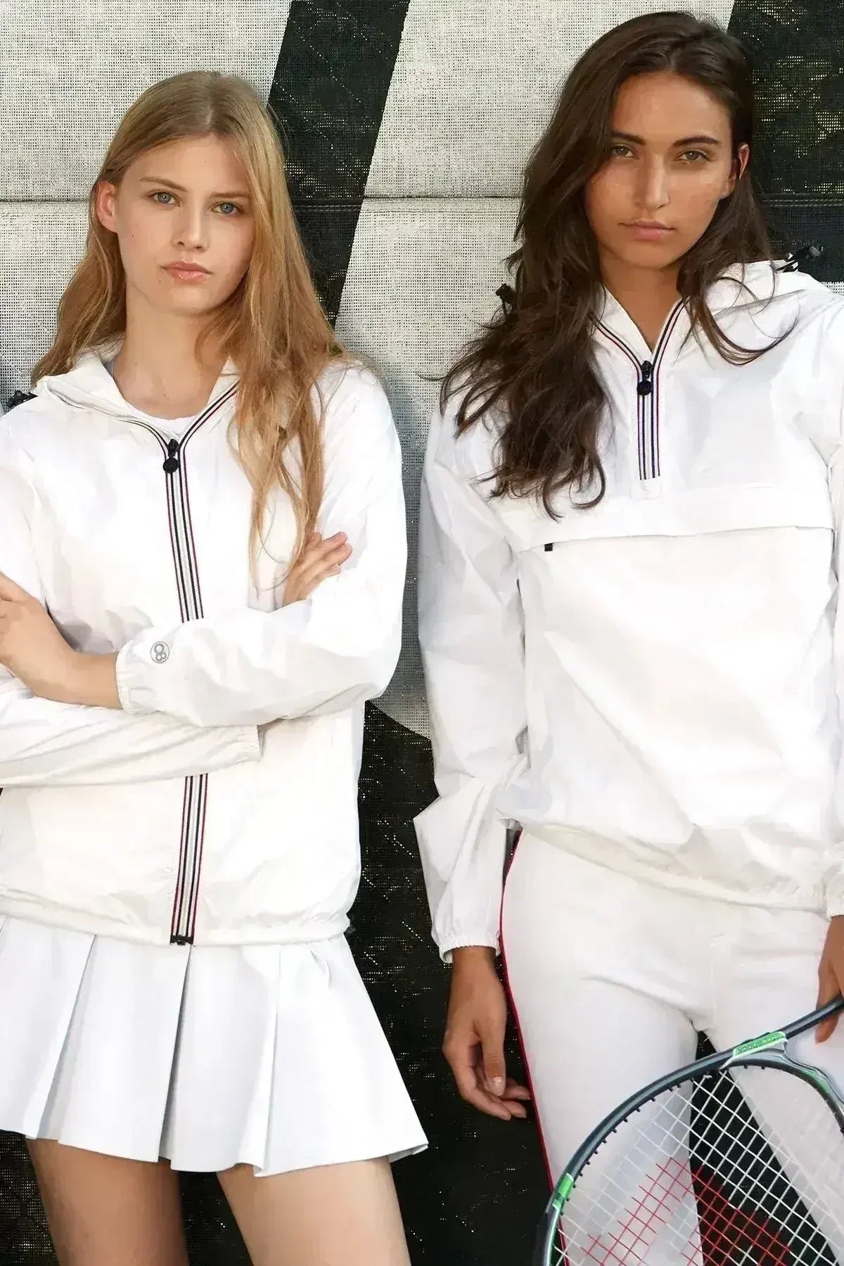 Imperméable coupe-vent blanc compressible avec fermeture éclair au quart
