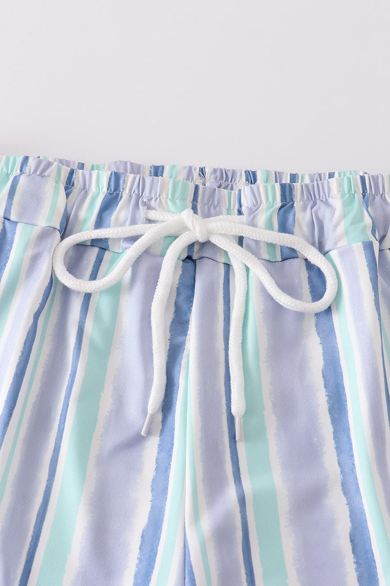 Maillot de bain homme rayé bleu