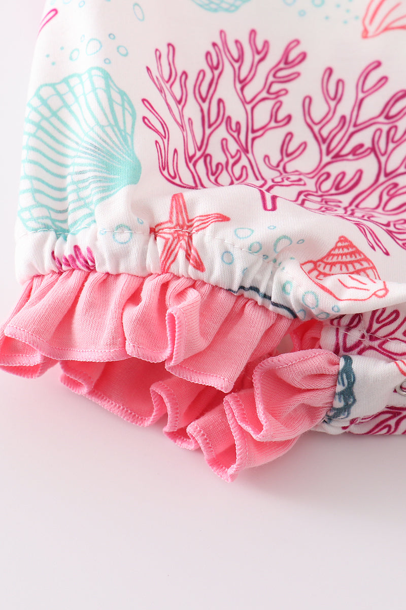 Bubble brodé coquillage rose