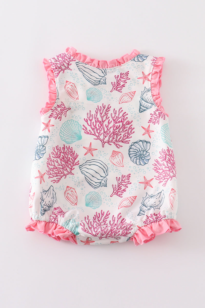 Bubble brodé coquillage rose