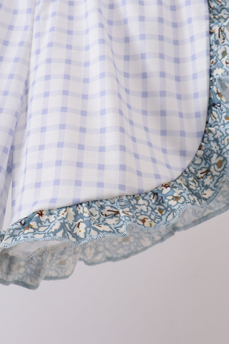 Ensemble short à volants brodé chiot floral