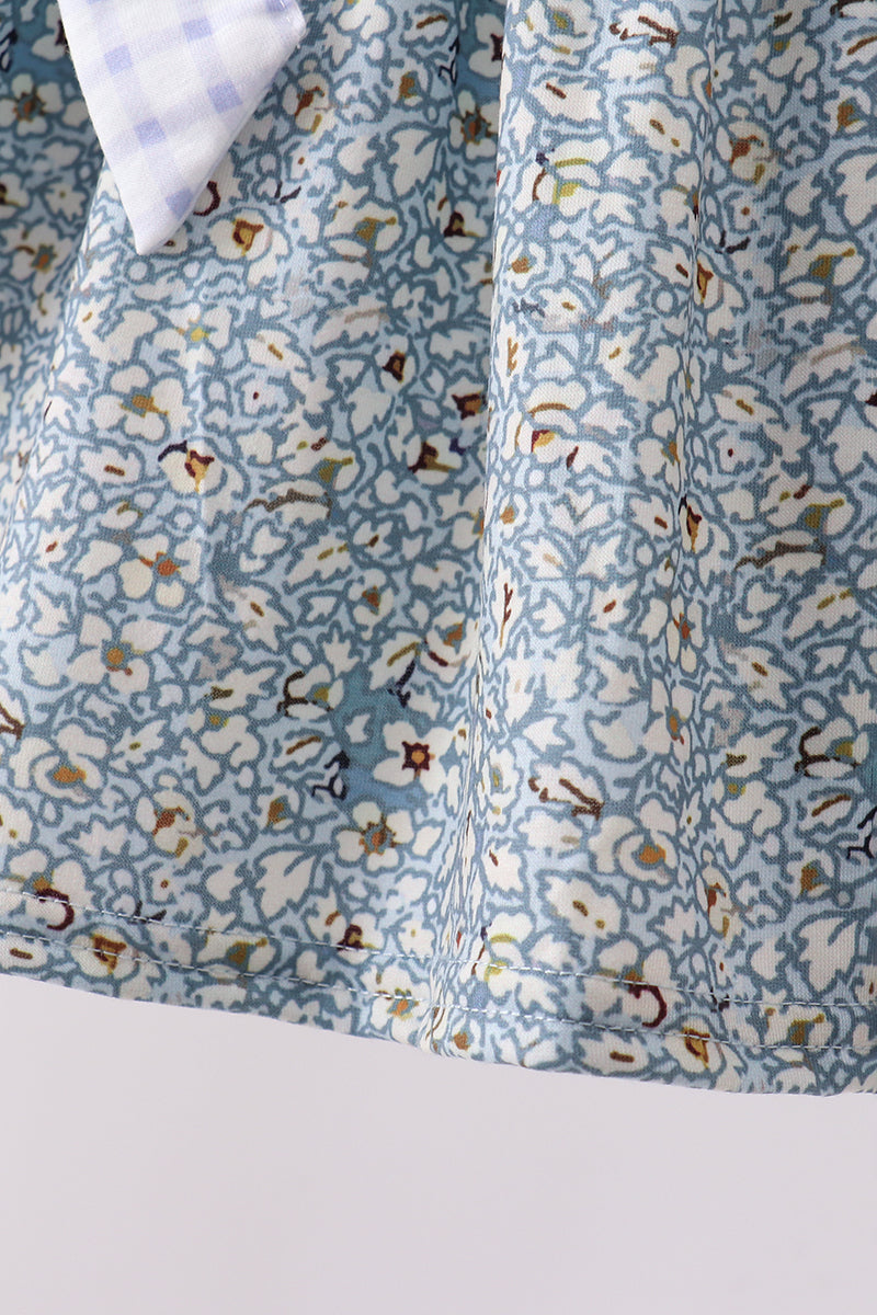 Ensemble short à volants brodé chiot floral