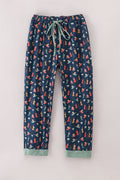Pantalon de pyjama de Noël bleu marine pour maman