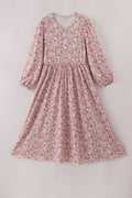 Robe assortie mère-fille à imprimé fleuri
