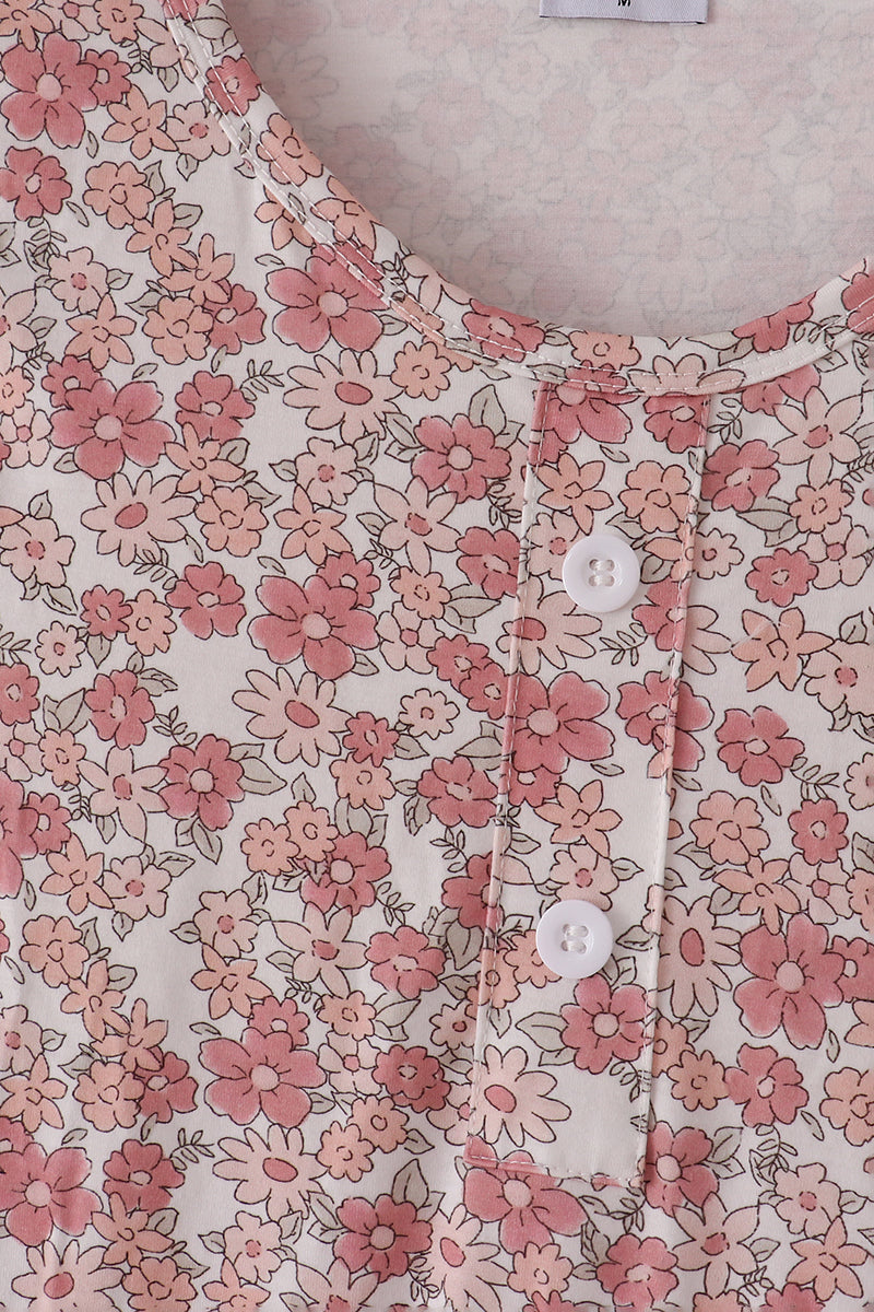 Robe assortie mère-fille à imprimé fleuri