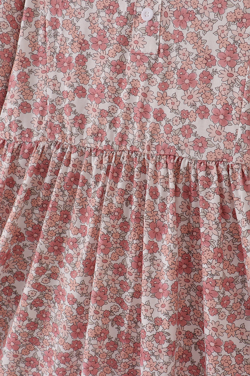 Robe assortie mère-fille à imprimé fleuri