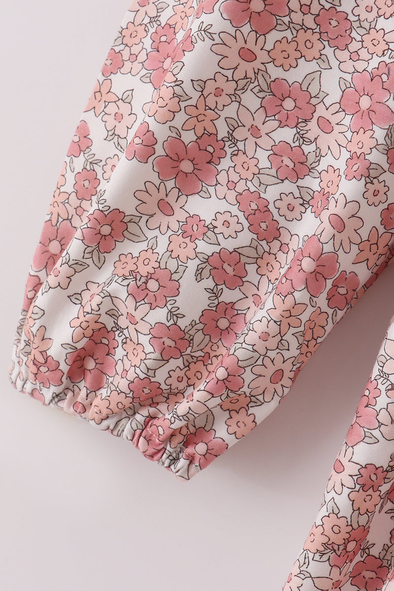 Robe assortie mère-fille à imprimé fleuri