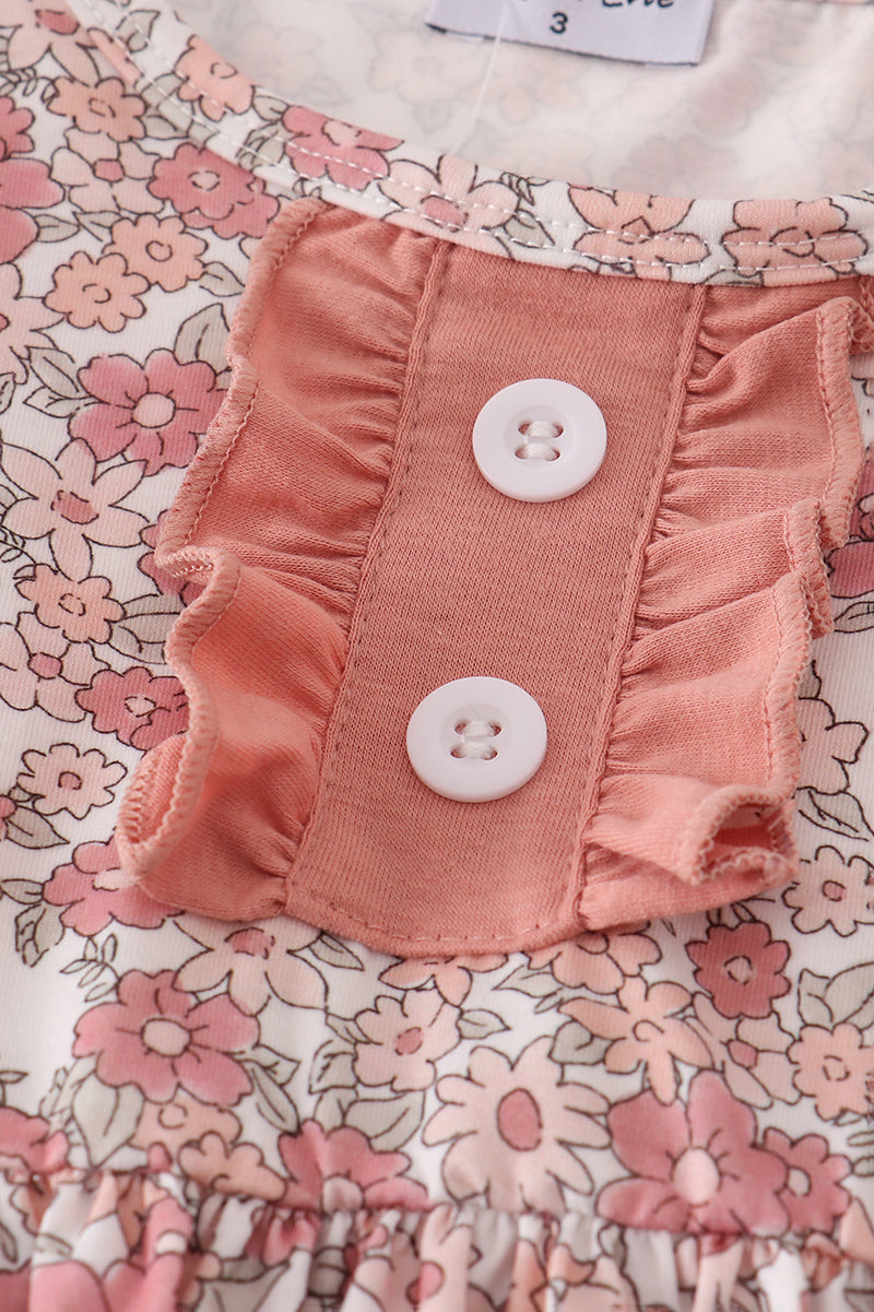 Robe assortie mère-fille à imprimé fleuri