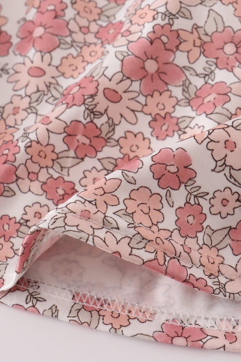 Robe assortie mère-fille à imprimé fleuri