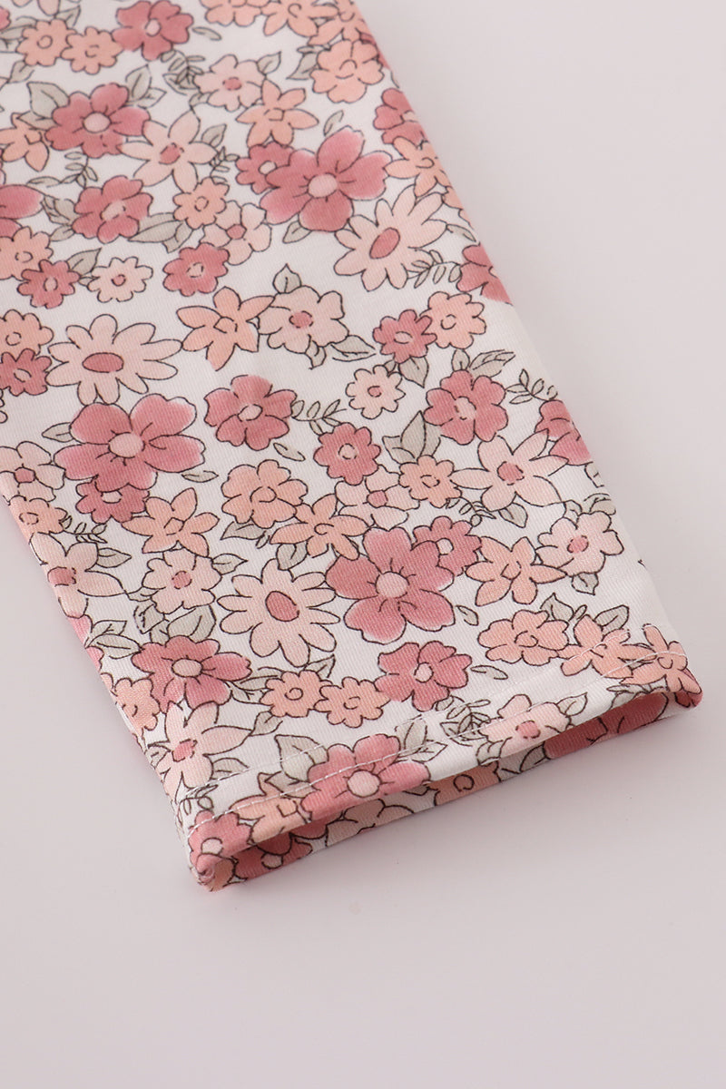 Robe assortie mère-fille à imprimé fleuri