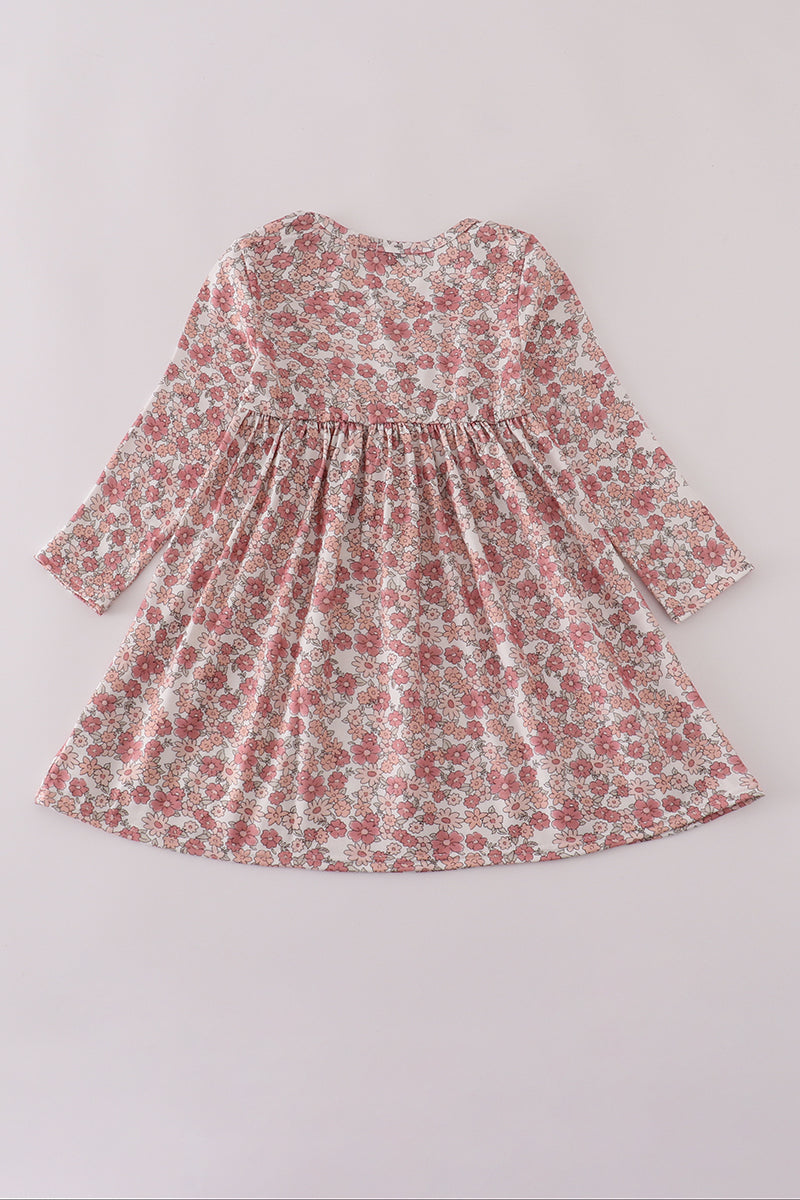 Robe assortie mère-fille à imprimé fleuri