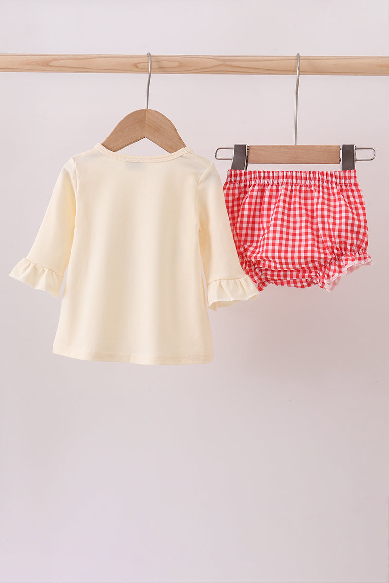 Ensemble bloomer à paillettes renne beige