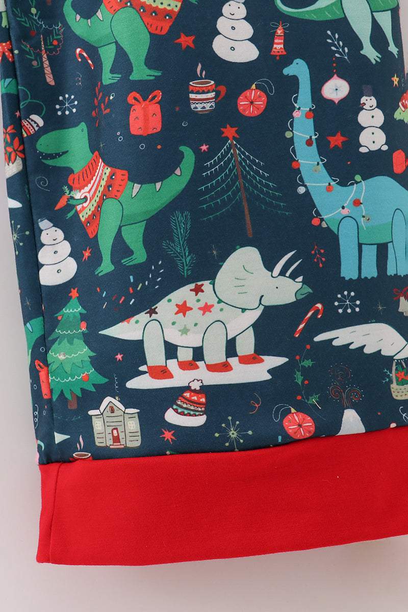 Pantalon de pyjama homme motif dinosaure vert