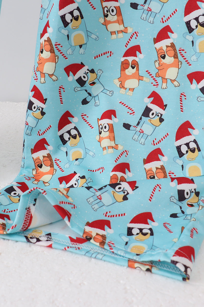 Pantalon de pyjama homme à motif personnage Noël bleu