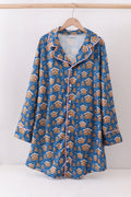 Robe de grossesse marine imprimé pain d'épices