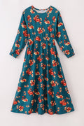 Robe imprimé floral vert assortie maman et moi