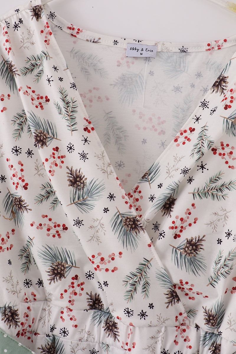 Robe de maman nœud papillon sauge