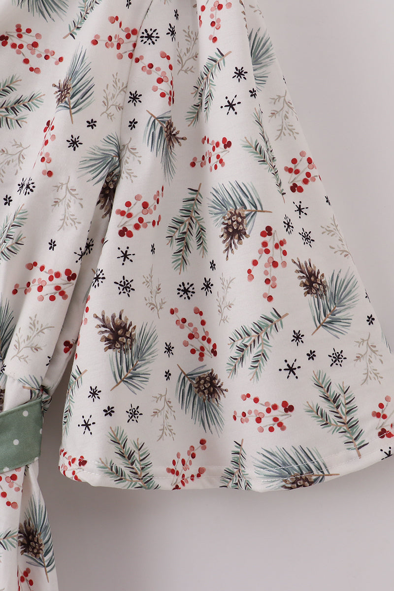 Robe de maman nœud papillon sauge