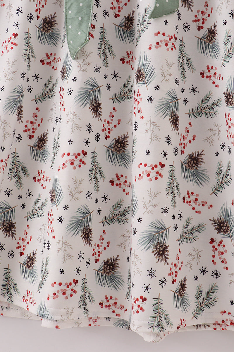 Robe de maman nœud papillon sauge