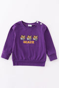 Haut enfant violet brodé