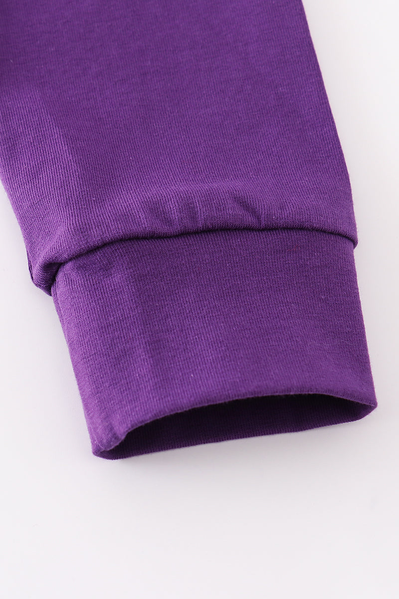 Haut enfant violet brodé
