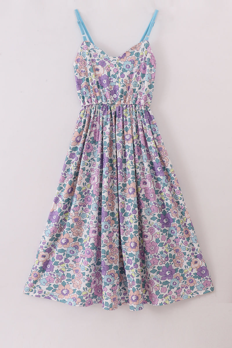 Robe femme florale violette