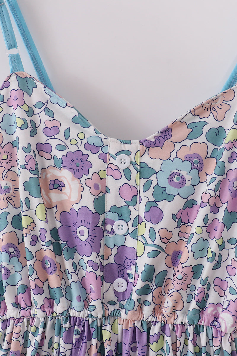 Robe femme florale violette