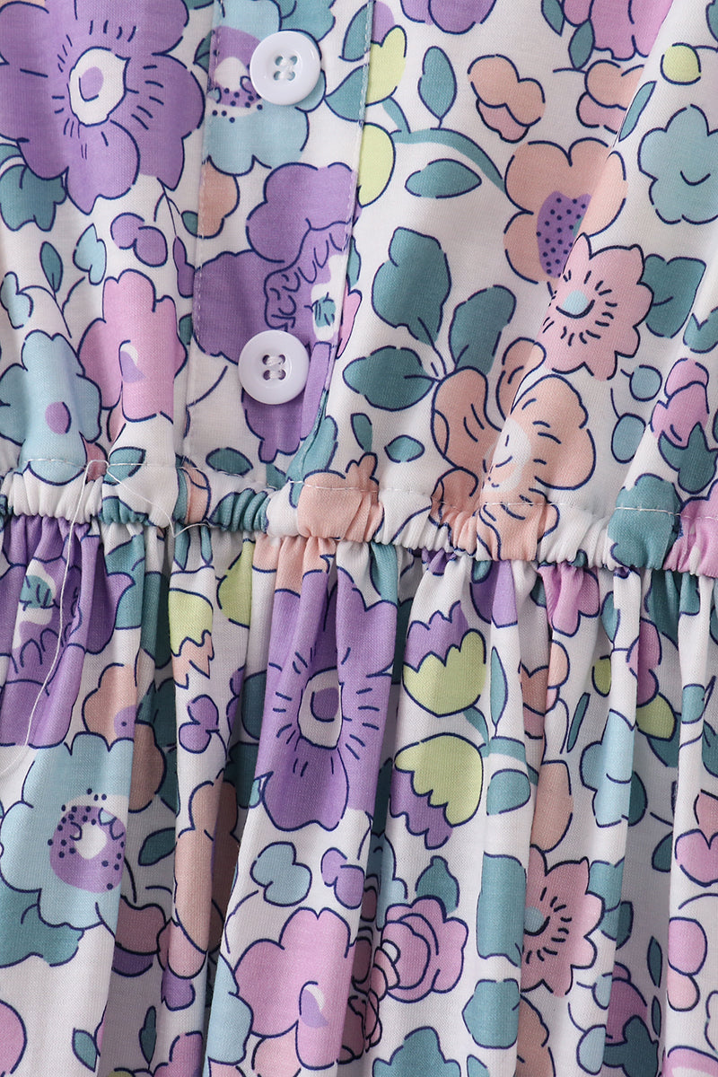 Robe femme florale violette