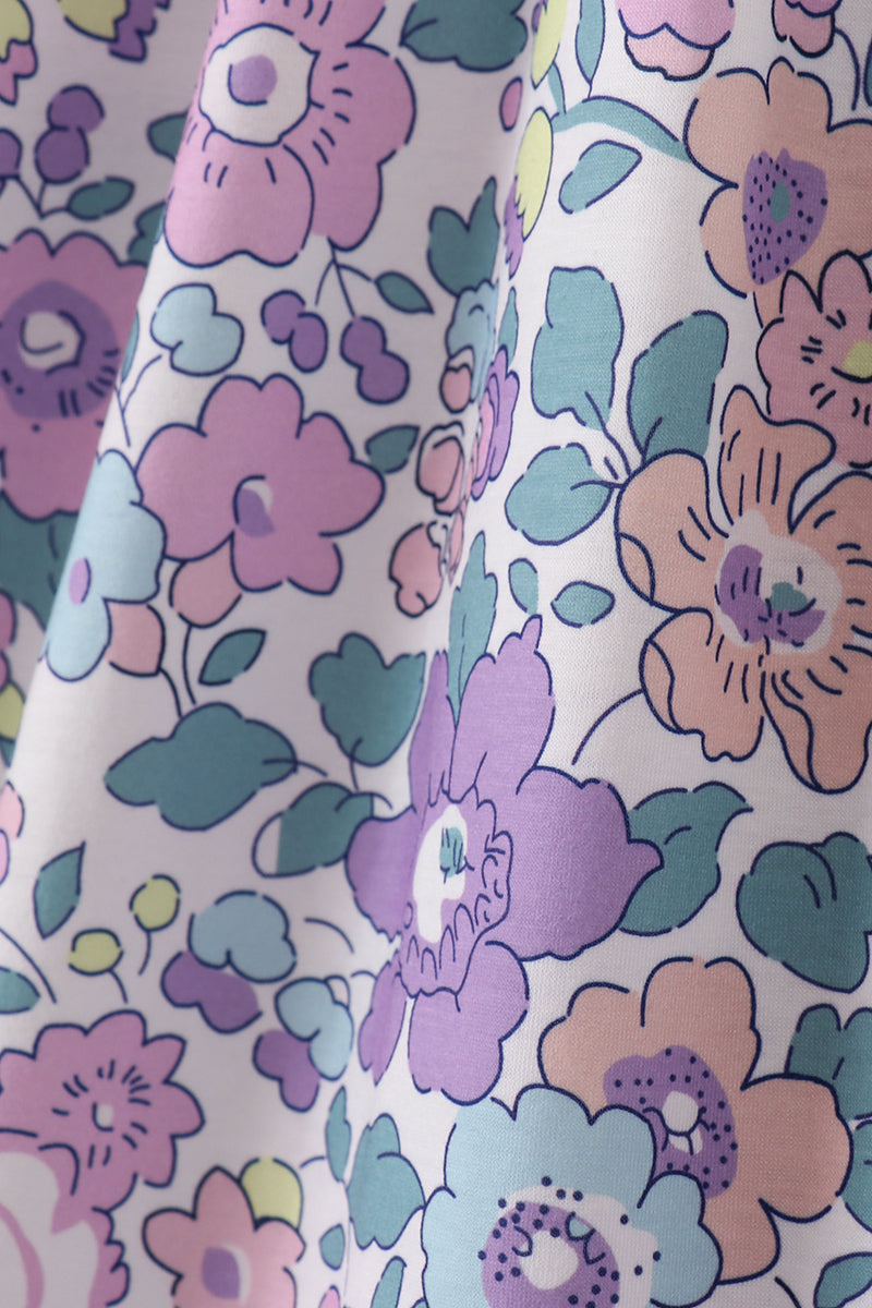 Robe femme florale violette