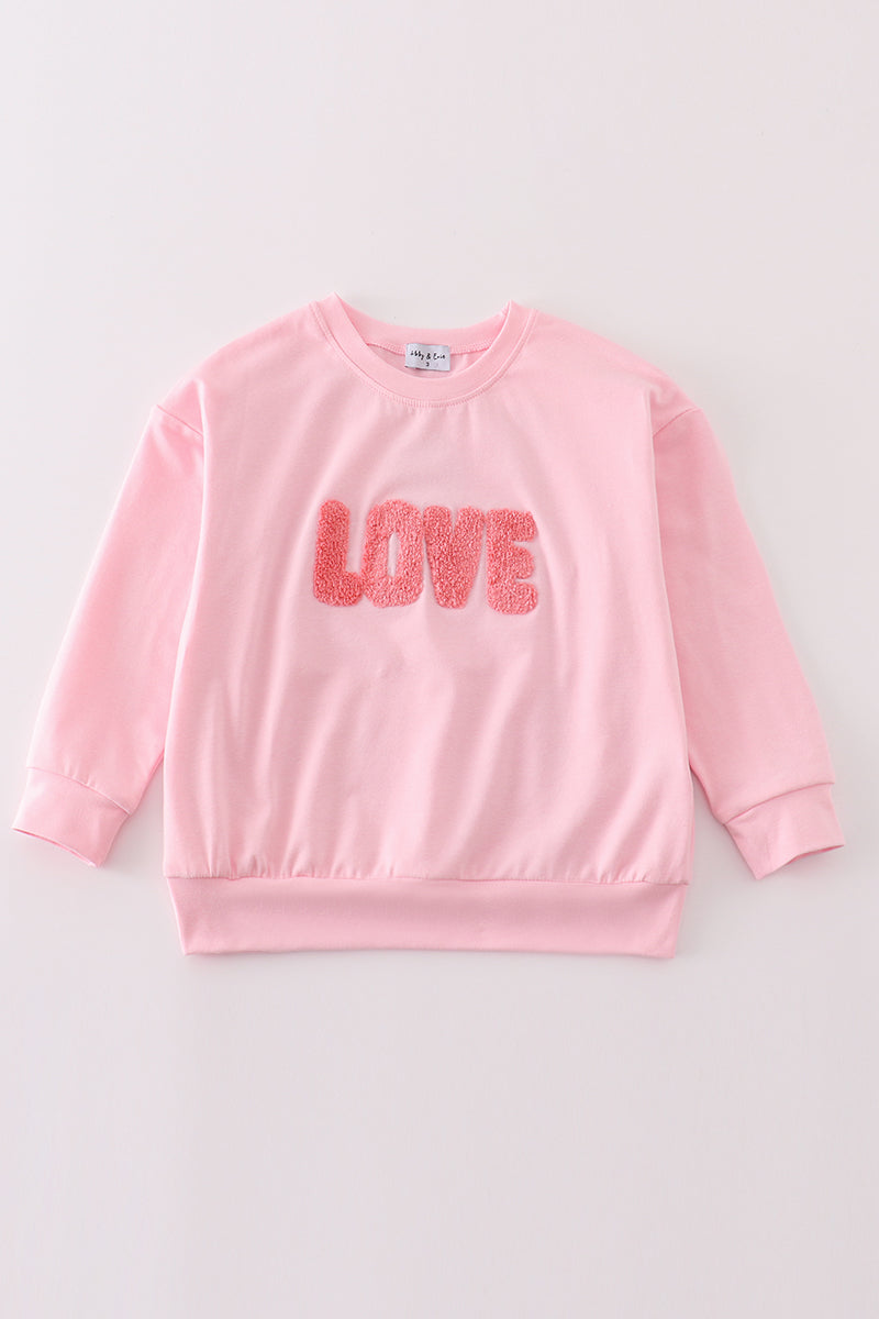 Haut "Maman et moi" à nœud français, amour de la Saint-Valentin rose