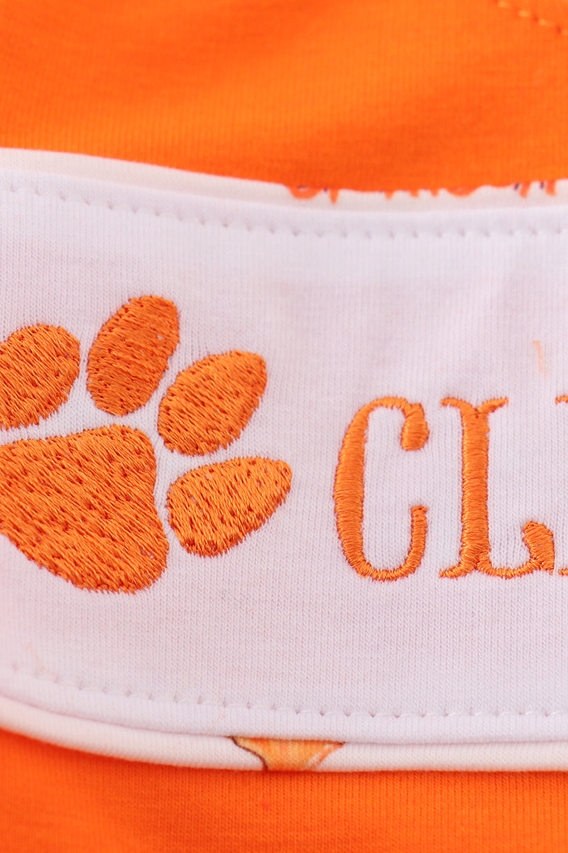 Barboteuse bébé brodée orange Clemson