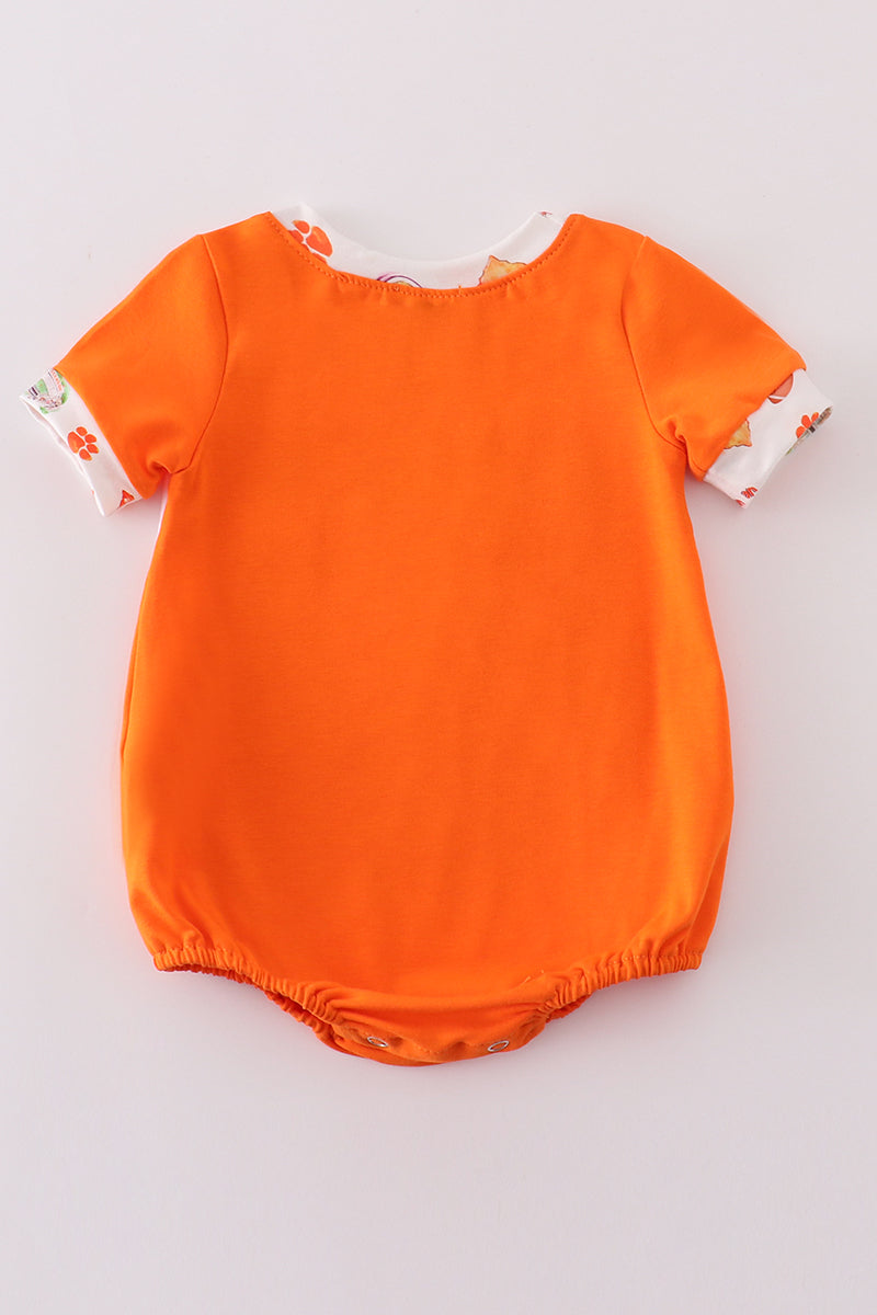 Barboteuse bébé brodée orange Clemson