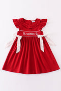 Robe brodée rouge Sooners pour fille