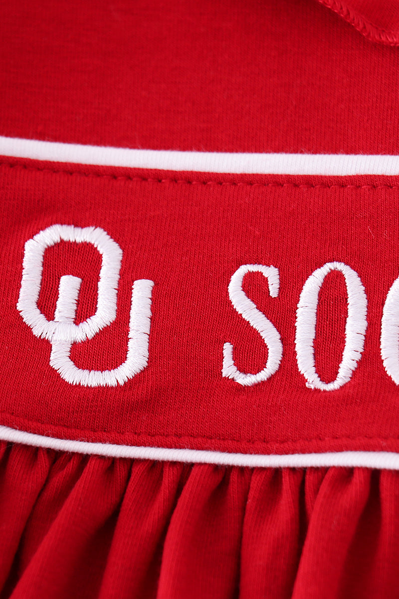 Robe brodée rouge Sooners pour fille