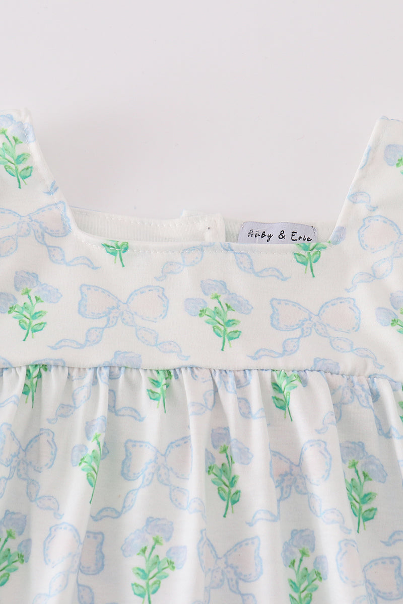 Robe mère-enfant à imprimé feuilles vertes
