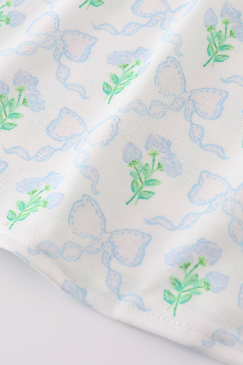 Robe mère-enfant à imprimé feuilles vertes
