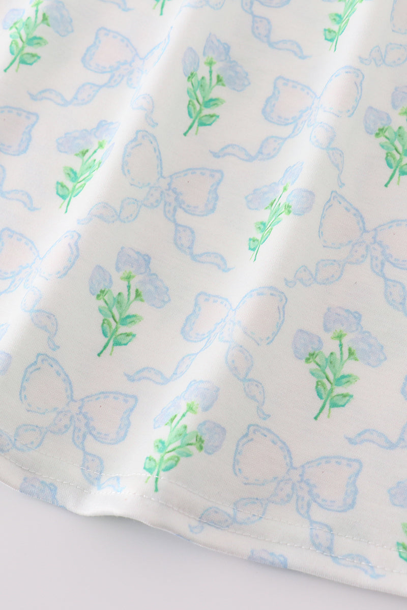 Robe mère-enfant à imprimé feuilles vertes