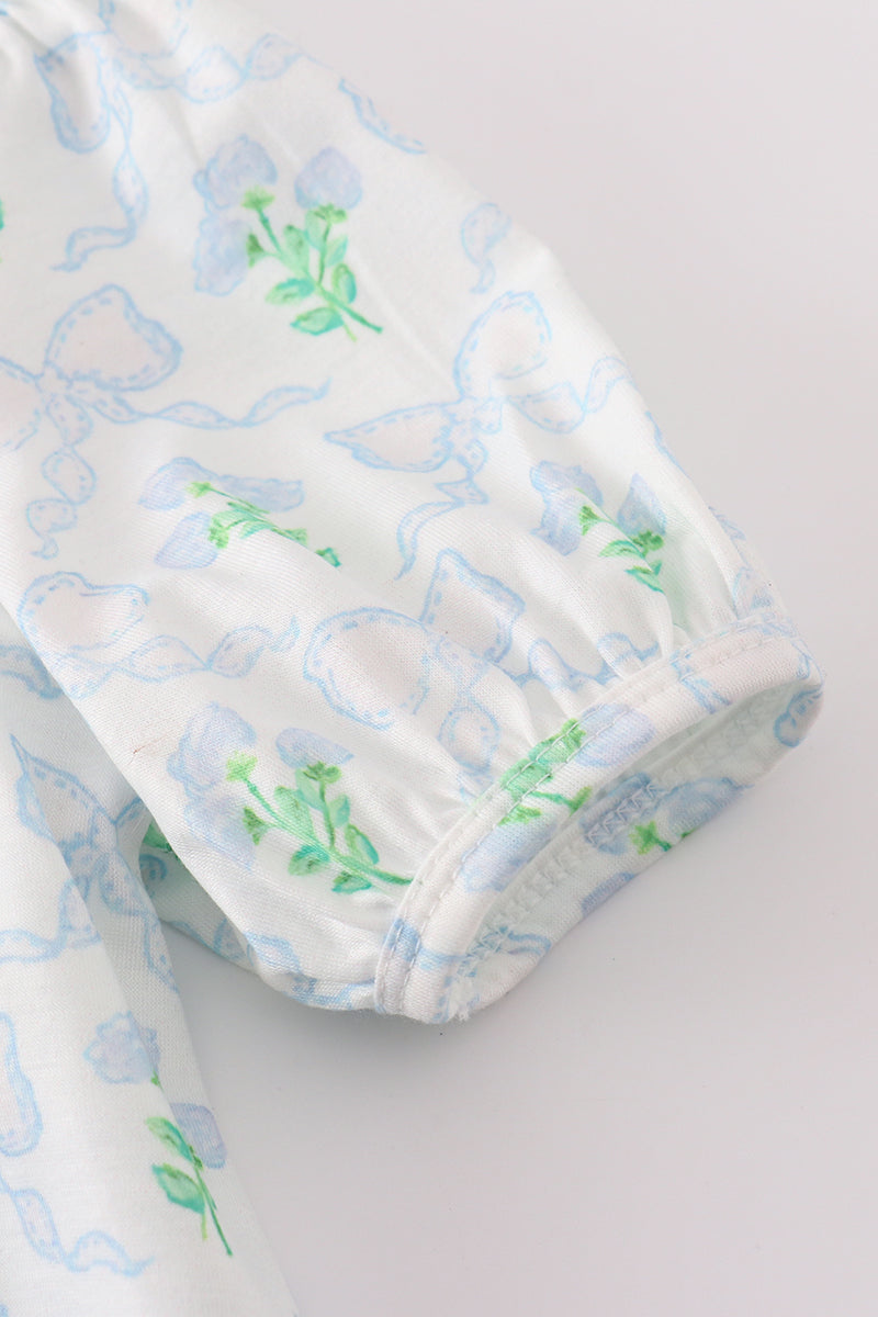 Robe mère-enfant à imprimé feuilles vertes