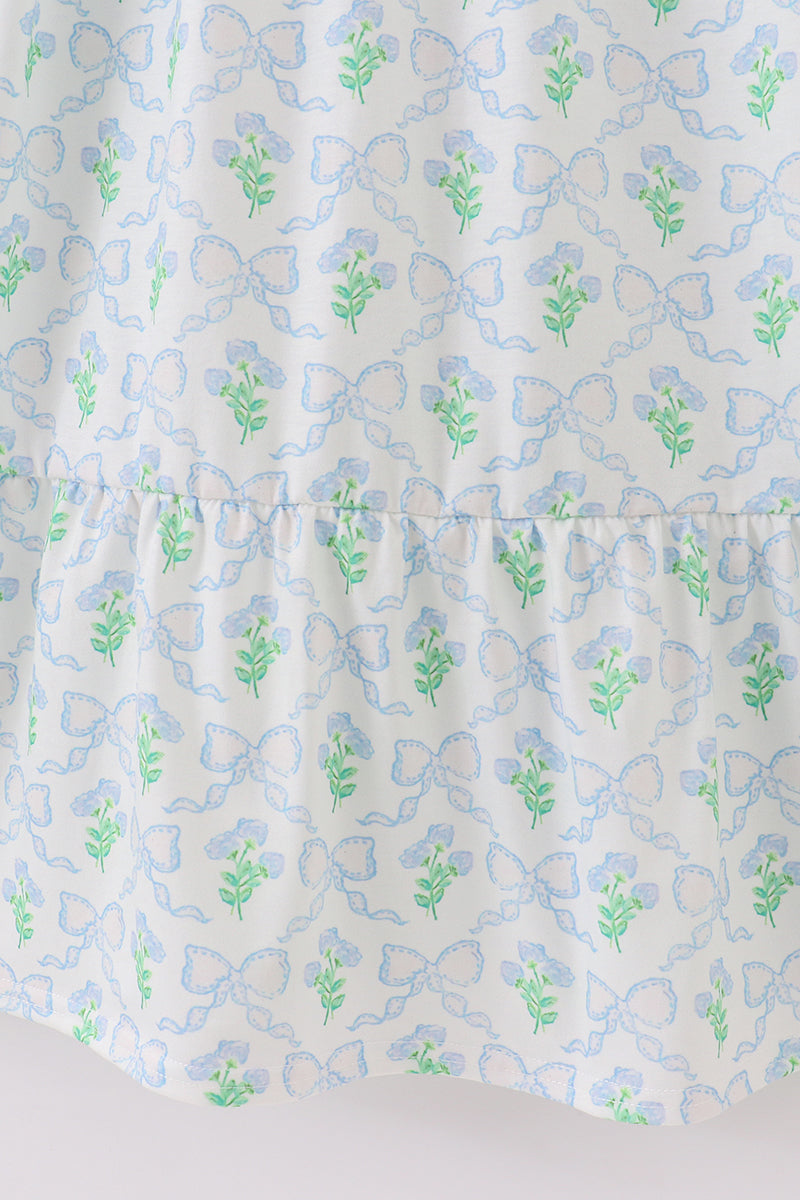 Robe mère-enfant à imprimé feuilles vertes