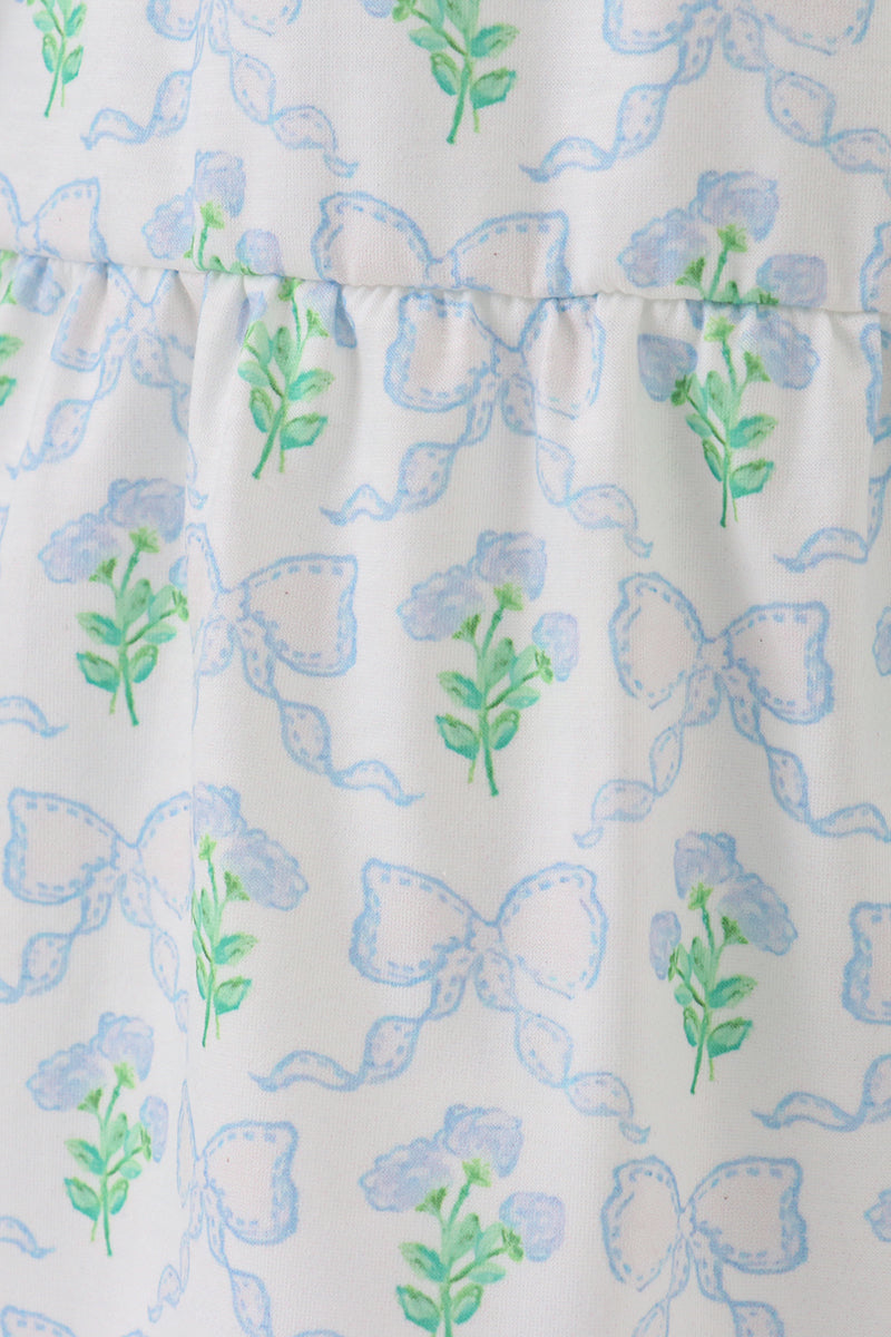 Robe mère-enfant à imprimé feuilles vertes