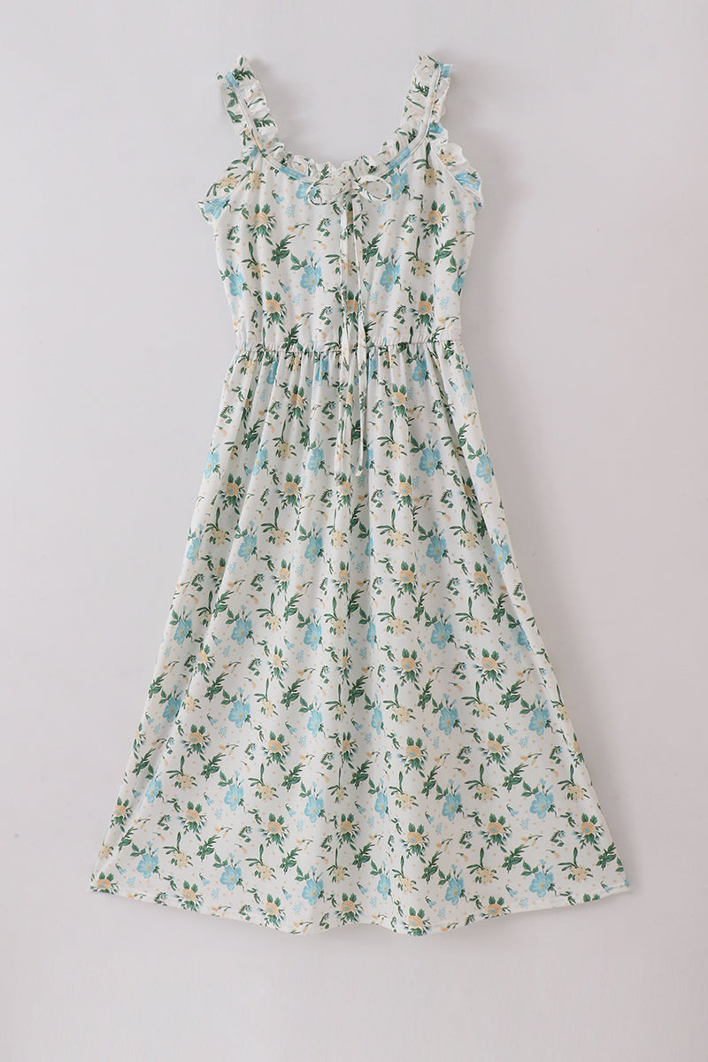 Robe de maternité verte à imprimé floral