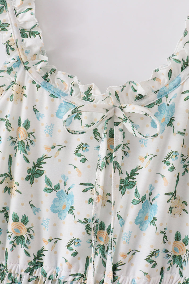 Robe de maternité verte à imprimé floral