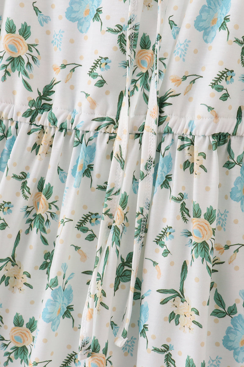Robe de maternité verte à imprimé floral