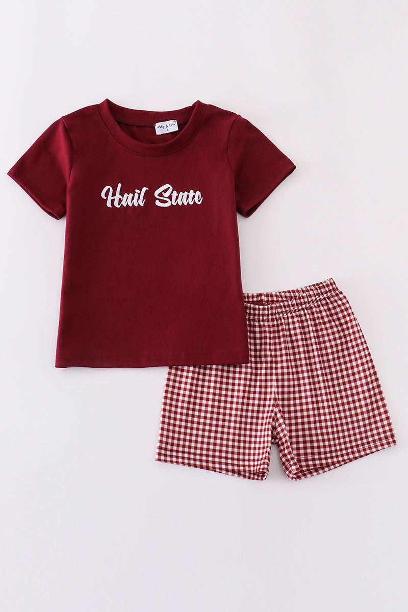 Ensemble de broderie Grenat Hail State