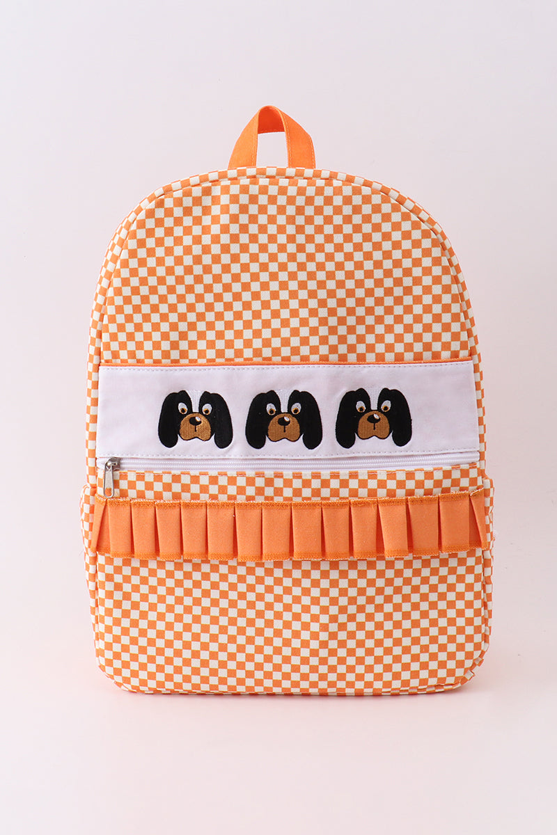 Sac à dos à volants à carreaux brodé Orange Tennessee