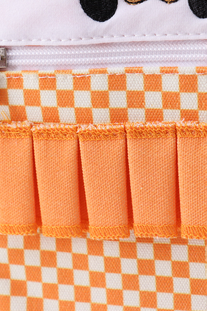 Sac à dos à volants à carreaux brodé Orange Tennessee